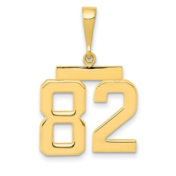 14K Yellow Gold Medium Shiny-Cut Number 82 Charm 14K Yellow Gold Medium Shiny-Cut Number 82 Charm